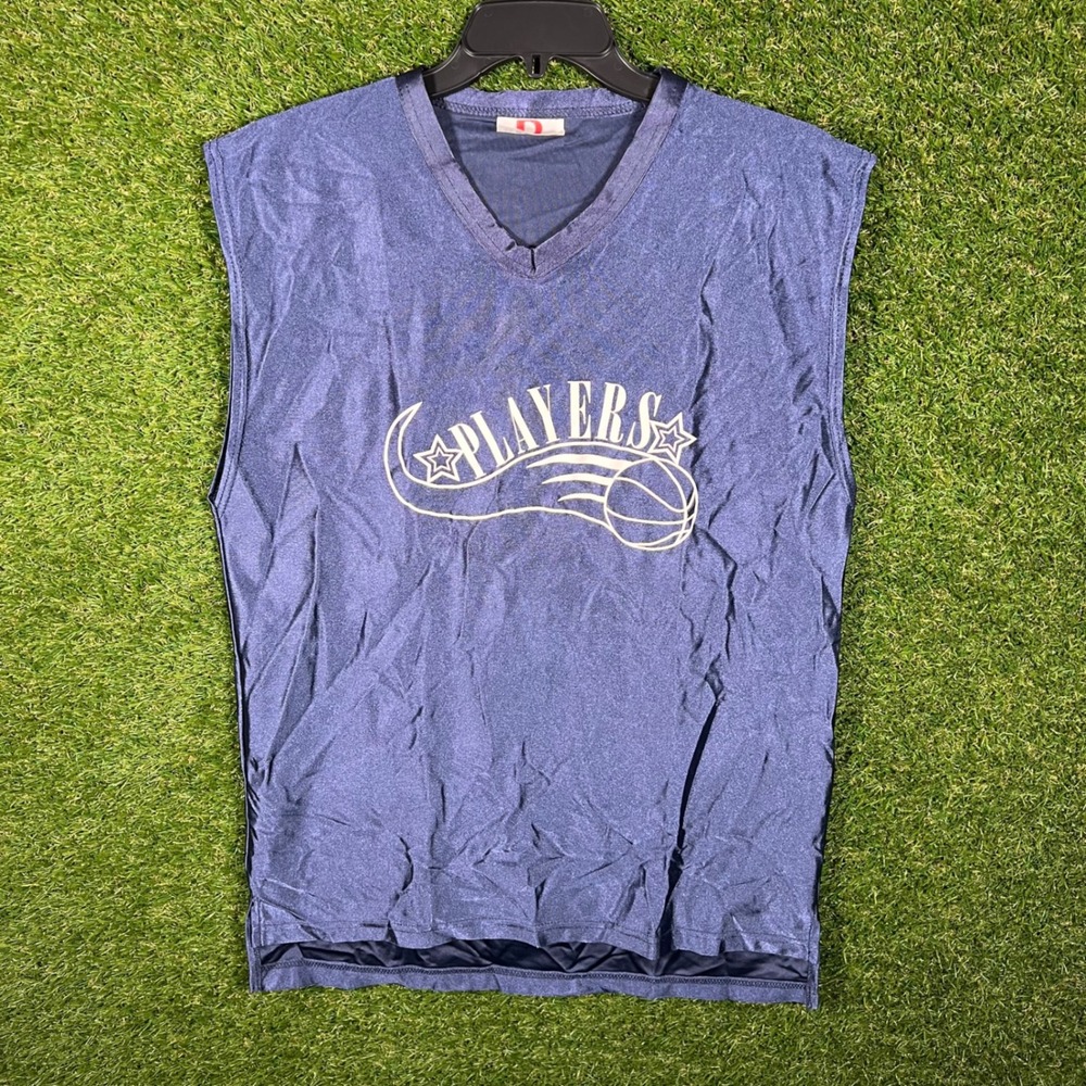 Vintage Dodger Mens Sleeveless Basketball‎ Jersey V-Neck Blue Size M